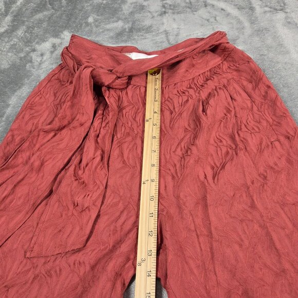 Anthropologie Ett Twa 4 Rose Jacquard Aubade Tie Waist Cropped Boho Trousers - Picture 9 of 10